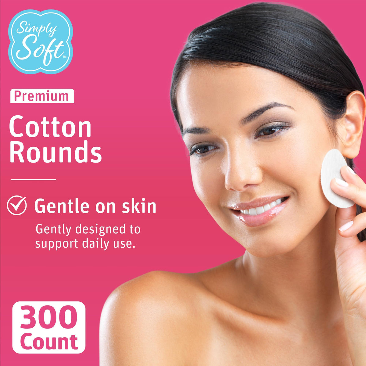 Medline cotton rounds stacked close-up displaying clean, lint-free appearance