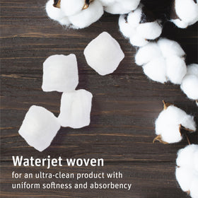 Medline cotton balls in use with toner demonstrating gentle, even application