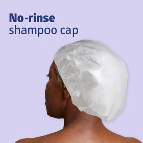 Medline ReadyBath cap close-up showing pre-moistened texture for easy cleansing