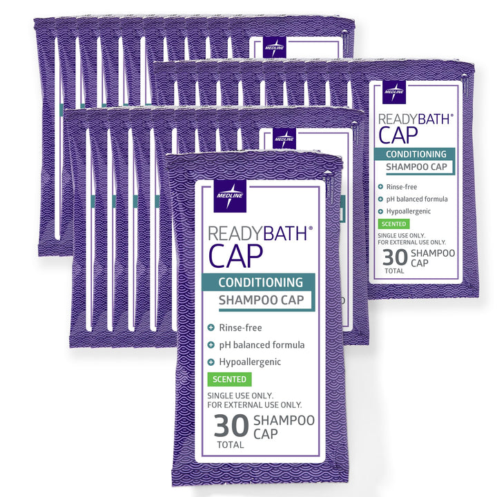 Medline ReadyBath front packaging showing 30-count box and benefits