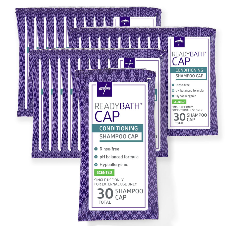 Medline ReadyBath front packaging showing 30-count box and benefits