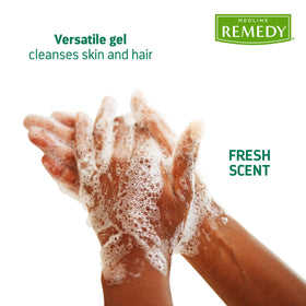 Medline Remedy Essentials diluted in basin showing easy 10:1 mix for no-rinse bedside cleansing and convenience