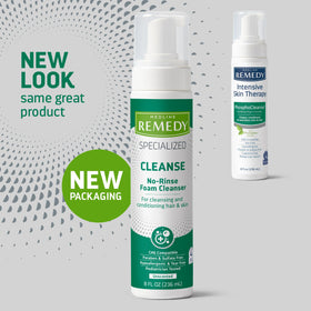 Medline pump close-up dispensing foam, highlighting easy, controlled application