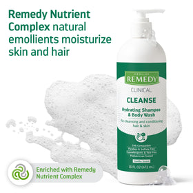 Medline Remedy being applied to hair showing conditioning and no-rinse convenience