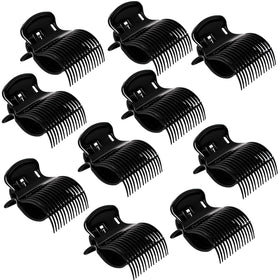 Medoca front view of 10 hot roller clips showing pack and neat storage benefit