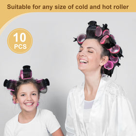 Medoca clip securing a heated roller in hair demonstrating slip-free styling
