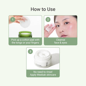 Close-up of Meebak ingredients label highlighting centella extract