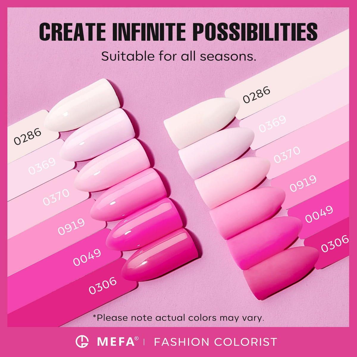 MEFA bottle label detail highlighting product name and shade