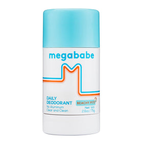 Megababe Beachy Pits front packaging showing bright fresh scent benefits