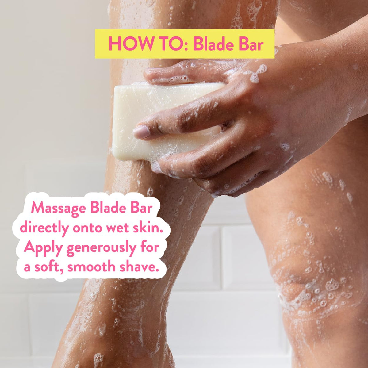Megababe Blade Bar with razor rinsing to show easy-clean blades and reduced clogging