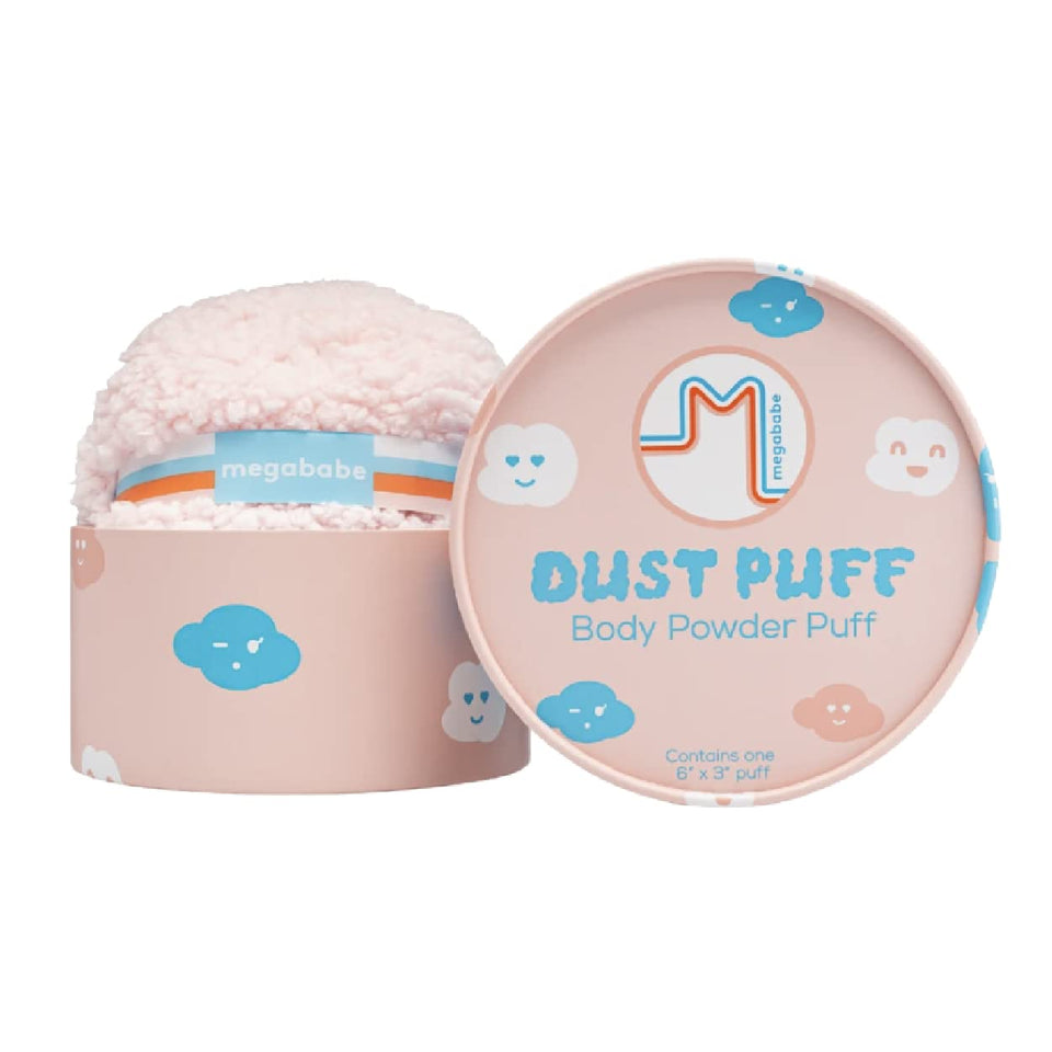 Megababe puff front packaging showing product and tidy storage benefit