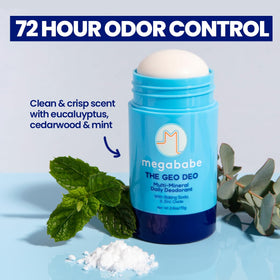 Megababe deodorant being applied to underarm demonstrating easy use