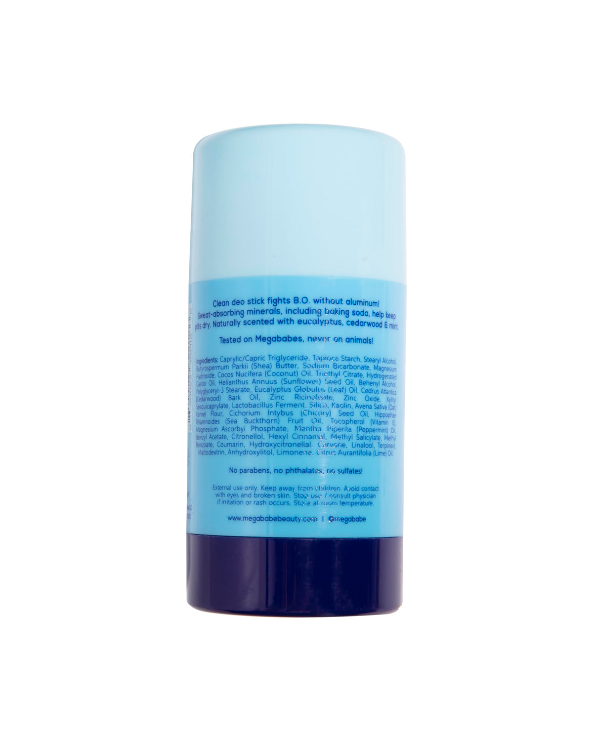 Megababe deodorant on a beach towel showing hot-weather protection benefits