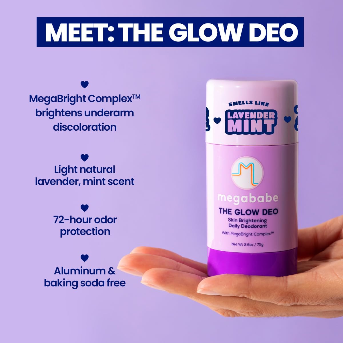 Megababe Glow Deo texture close-up highlighting silky smooth glide benefit
