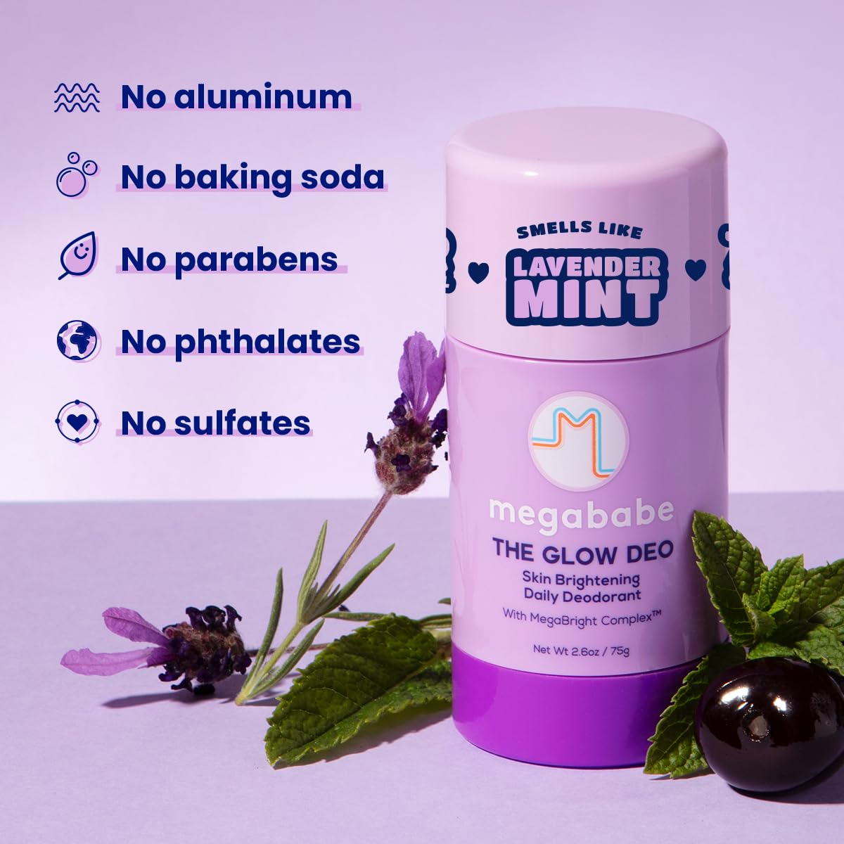 Megababe Glow Deo being applied to underarm demonstrating gentle odor control benefit
