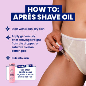 Megababe applied to smooth legs soothing post-shave sensitivity
