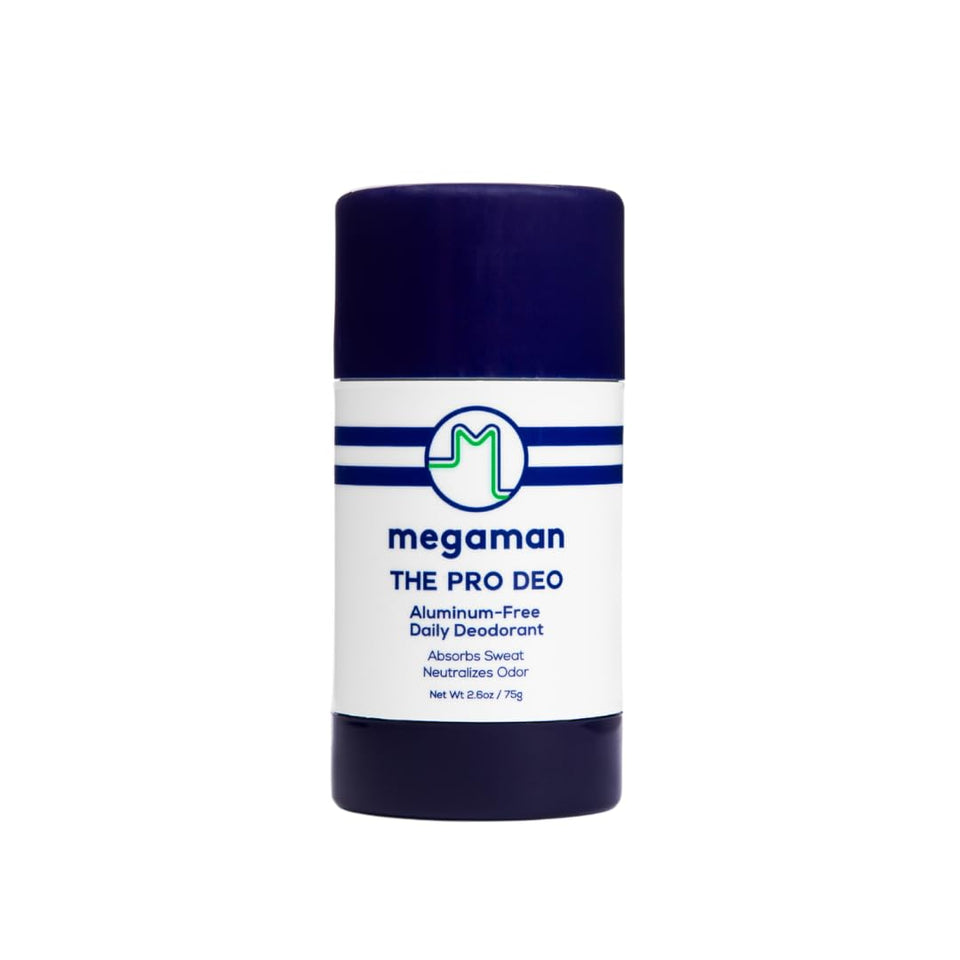 Megababe Megaman Pro Deo front packaging showing scent and benefits