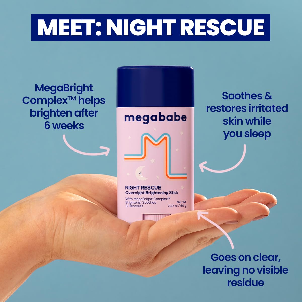 Megababe Night Rescue twist-up mechanism close-up illustrating easy application and precise control