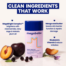 Megababe Night Rescue surface texture detail highlighting smooth stick formula for comfortable wear