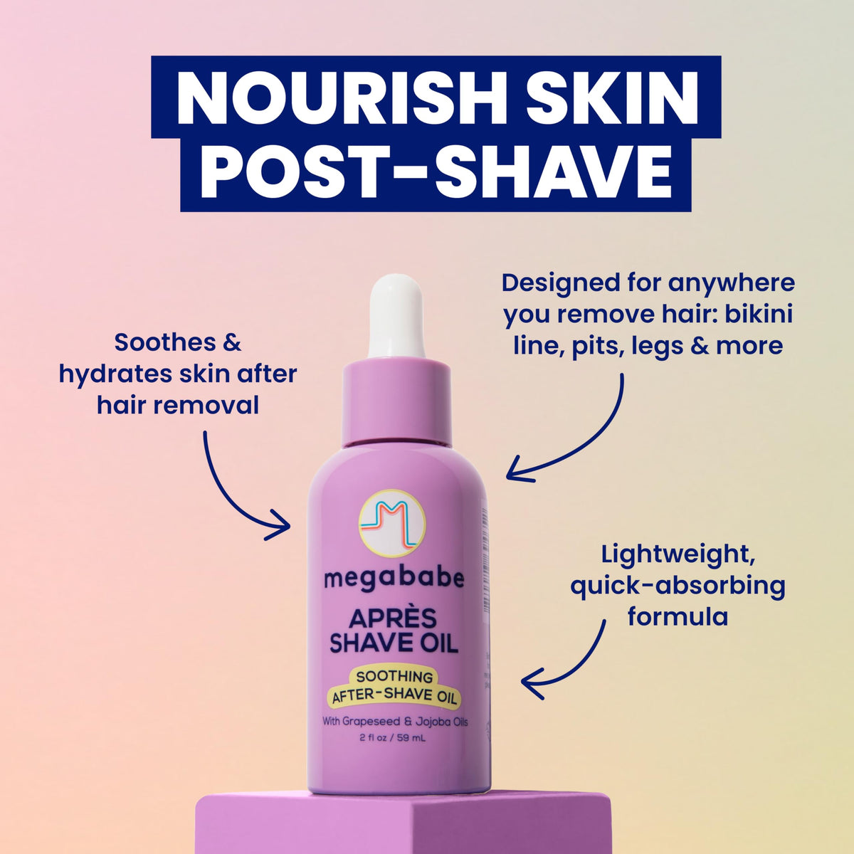 Megababe oil texture on skin absorbed quickly for non-greasy hydration