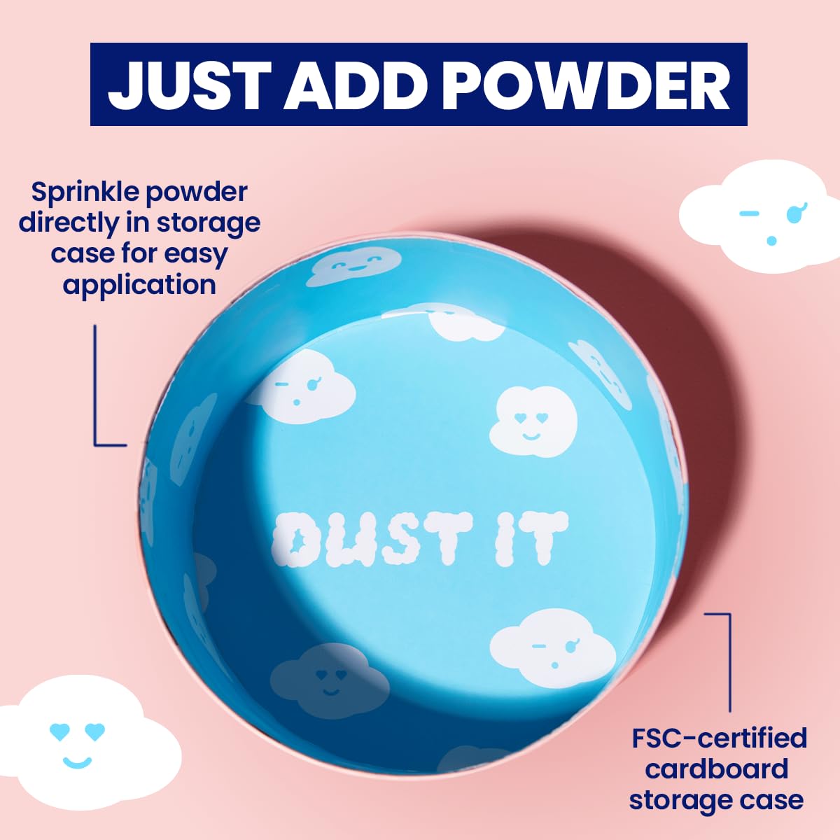 Megababe puff in its FSC-certified case preloaded with powder convenience