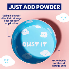 Megababe puff in its FSC-certified case preloaded with powder convenience