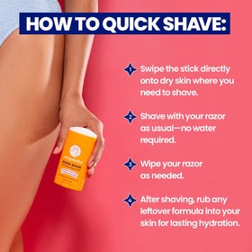 Megababe being applied to bikini area for gentle, no-rinse shave