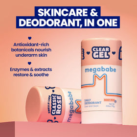 Megababe Rosy Pits applied to underarm showing clear finish