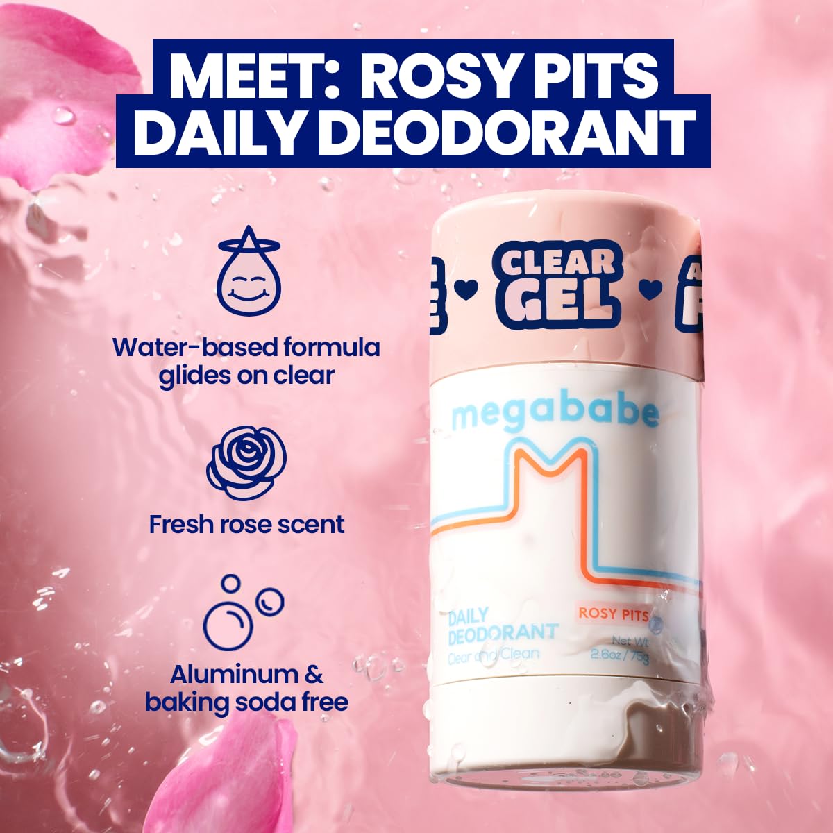 Megababe Rosy Pits open stick texture demonstrating smooth glide