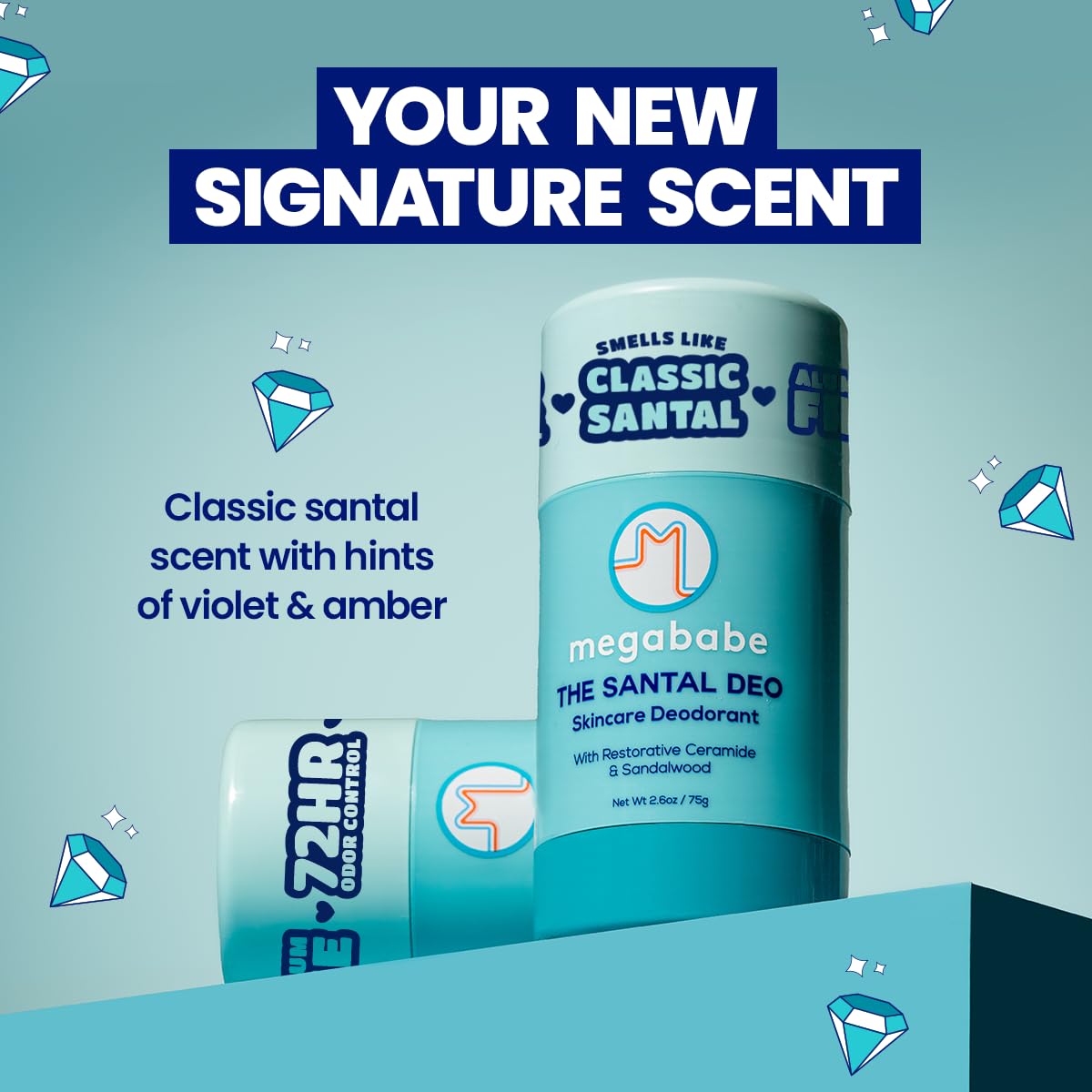 Megababe Santal close-up texture of smooth vegan stick for comfortable application