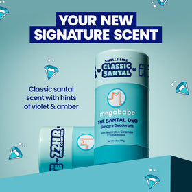 Megababe Santal close-up texture of smooth vegan stick for comfortable application