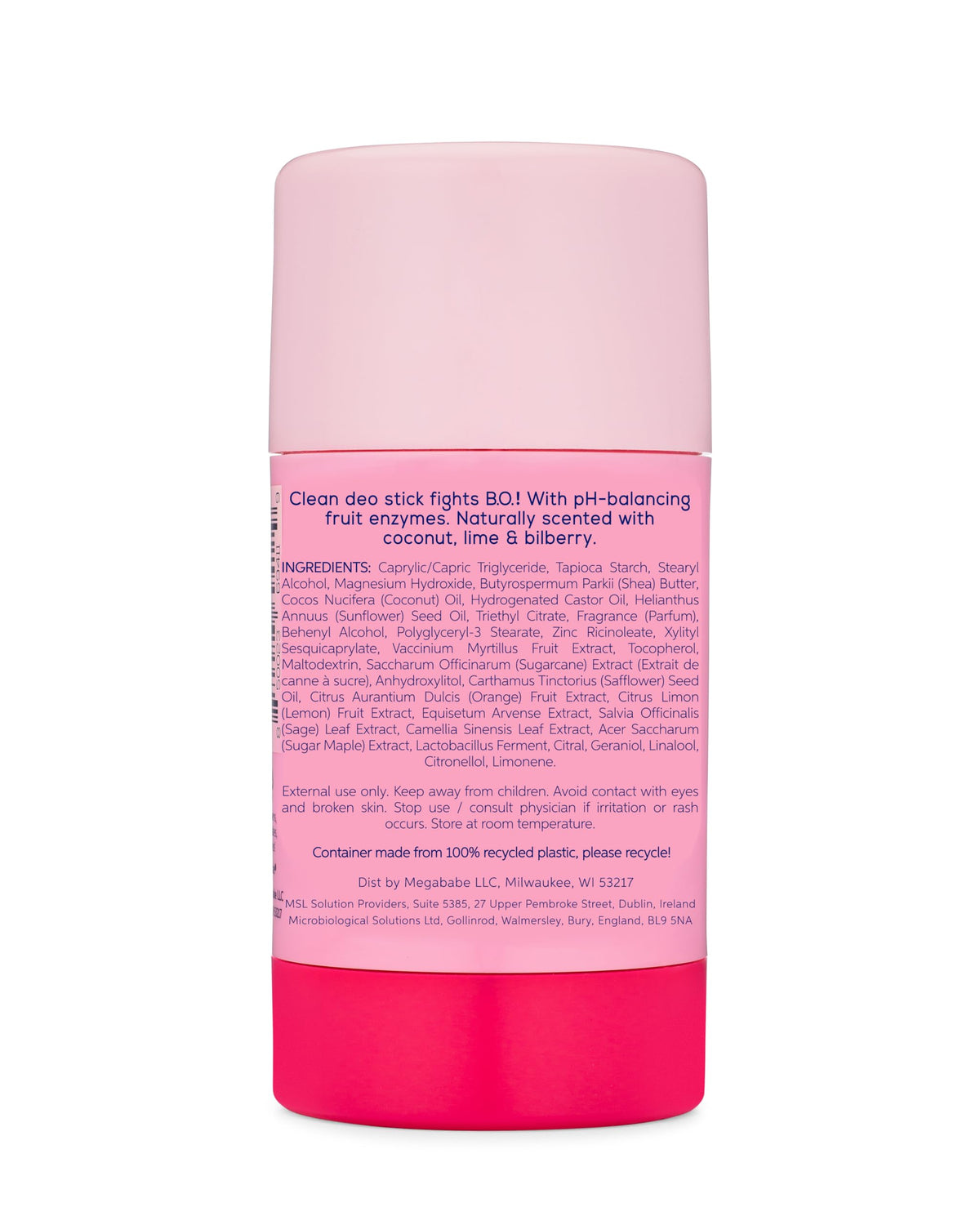 Megababe label close-up highlighting aluminum-free formula and ingredients
