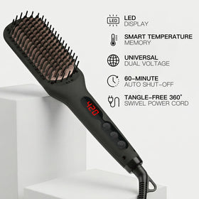 MEGAWISE brush in use smoothing long hair for shinier, softer results