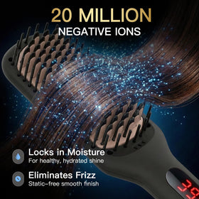 MEGAWISE ceramic-coated teeth close-up reducing frizz and protecting hair