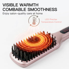 MEGAWISE brush in use smoothing long hair for faster daily styling and frizz reduction