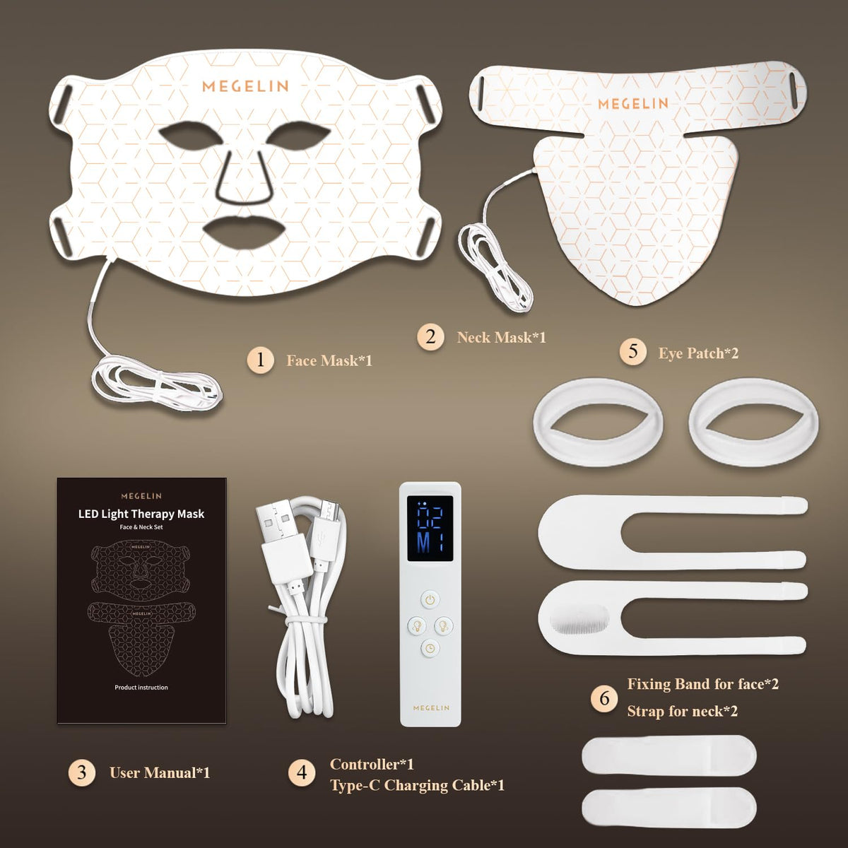 MEGELIN charging port and controller showing rechargeable convenience and easy use