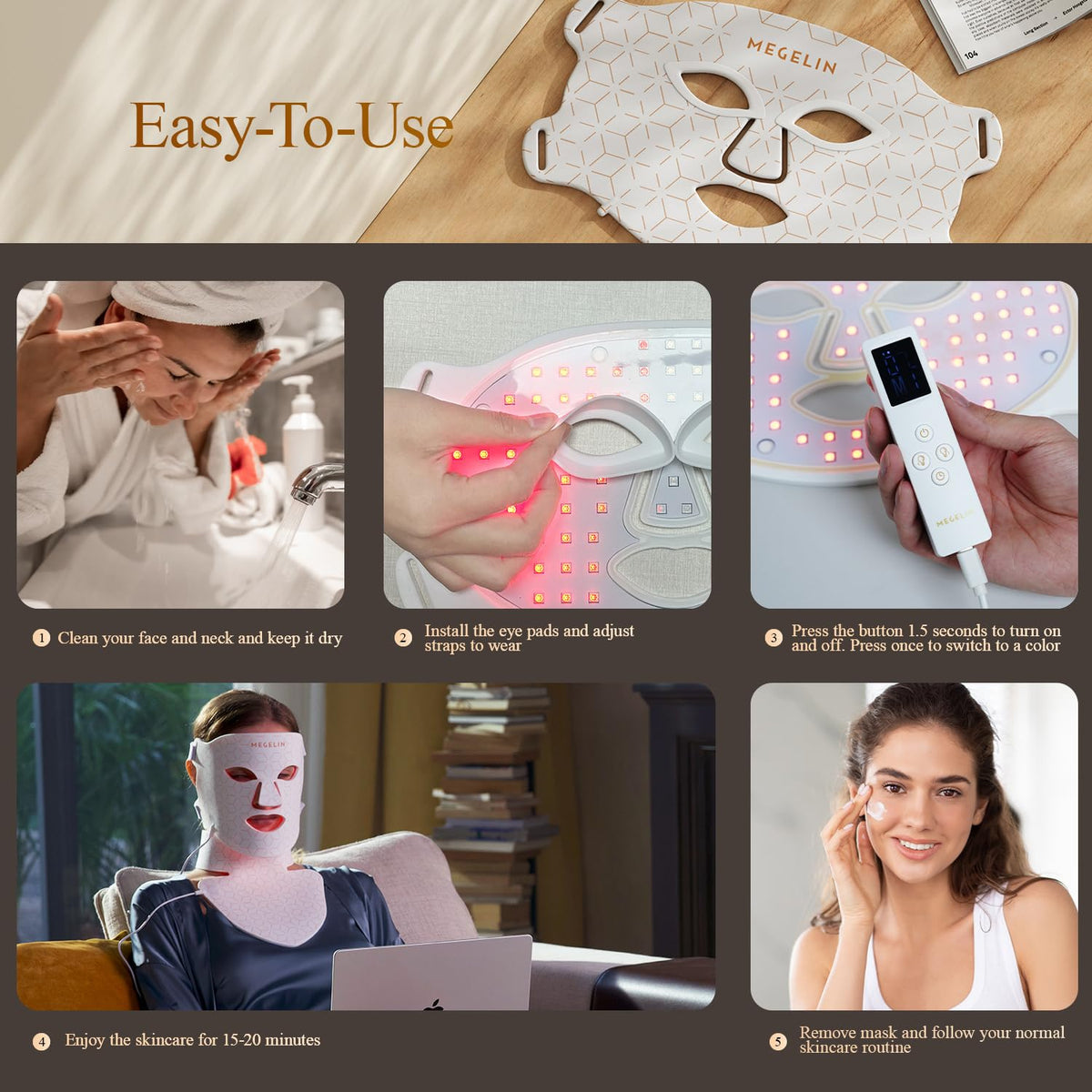 MEGELIN eye pad and adjustable strap closeup showing eye protection and secure fit