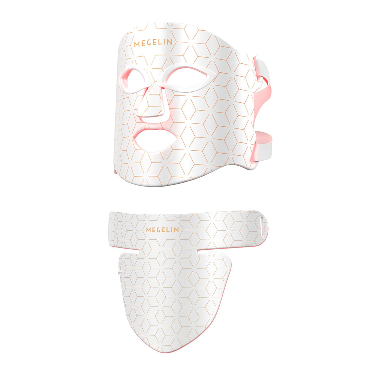 MEGELIN front view of face and neck mask showing full coverage and comfort