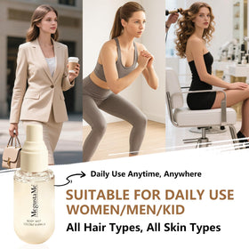 MegustaMe being applied to hair for long-lasting scented finish