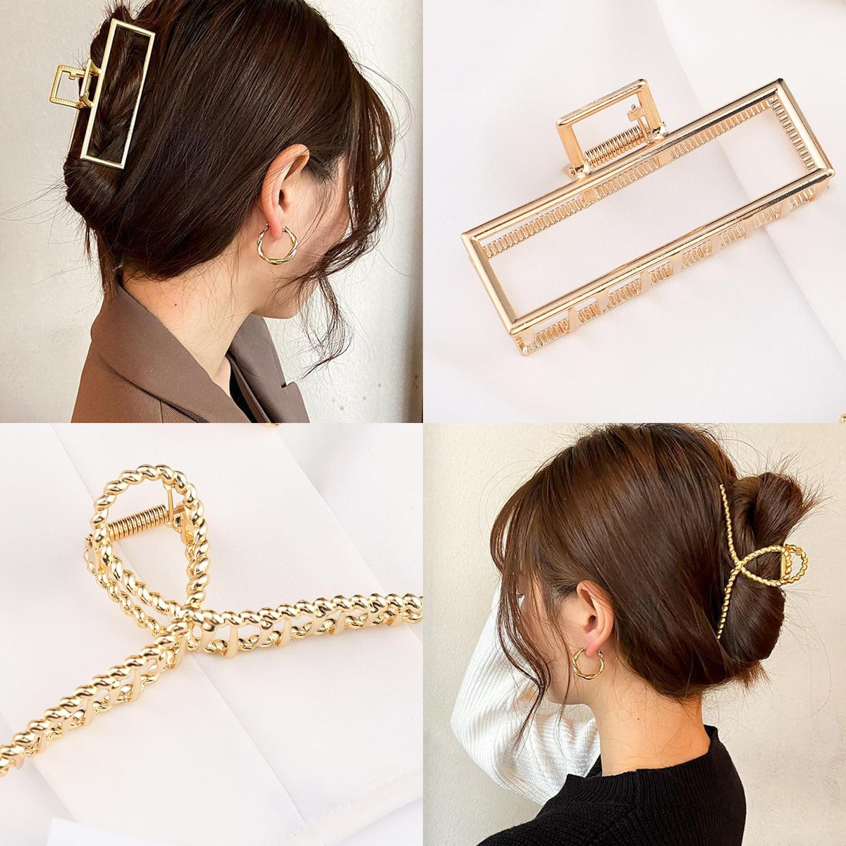 Mehayi clip holding thick bun demonstrating strong, non-slip hold