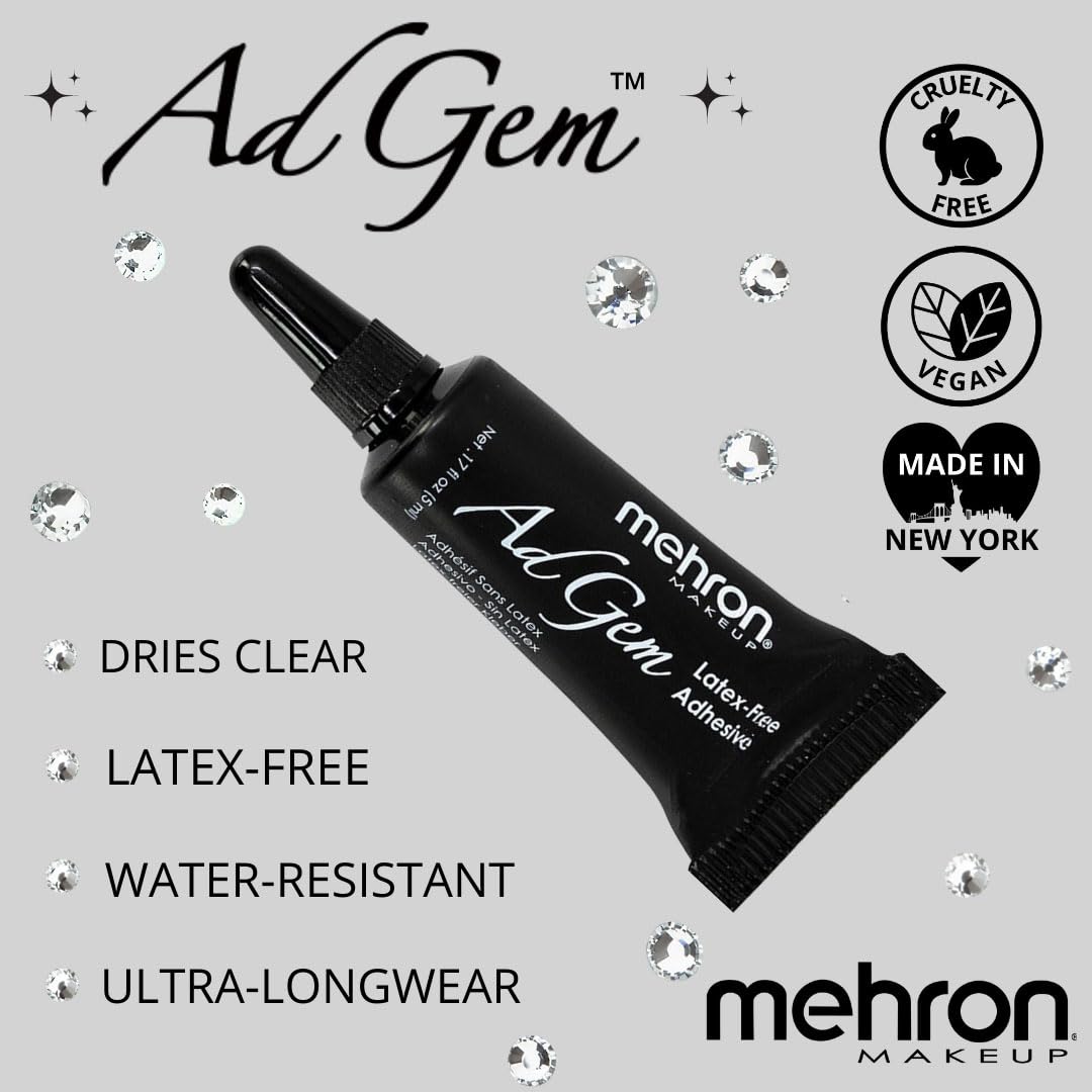 Mehron AdGem being applied to a false eyelash for secure wear