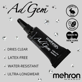 Mehron AdGem being applied to a false eyelash for secure wear