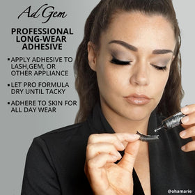 Mehron AdGem adhesive drop texture demonstrating smooth tacky finish