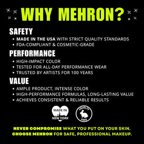 Mehron Colorset translucent open jar showing fine powder texture for seamless setting