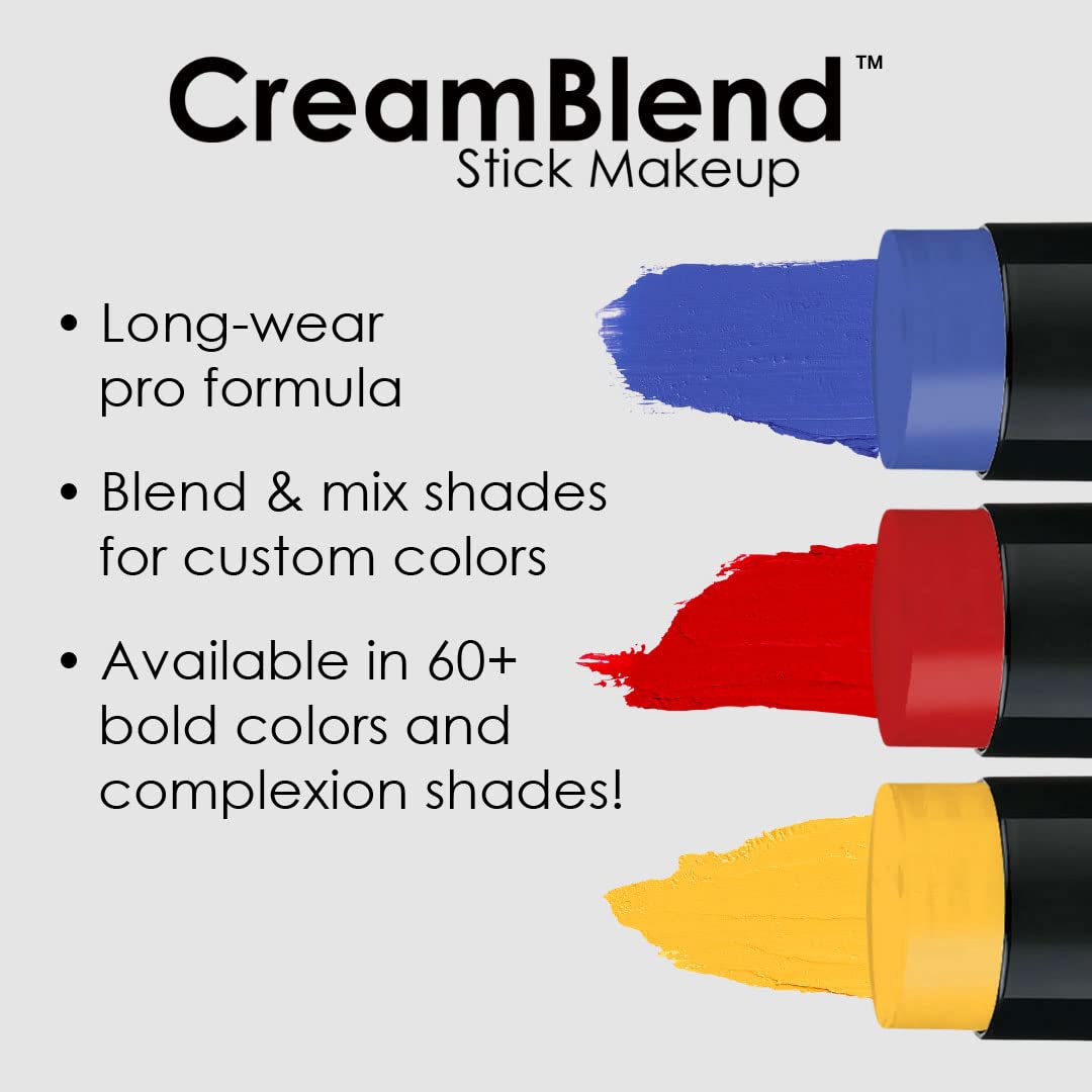Mehron CreamBlend on model face showing bright highlight and stage-ready contrast