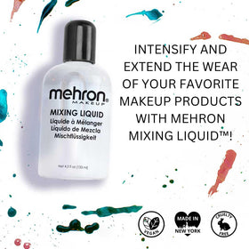 Mehron mixing with pigment demonstrating color payoff and long-wear benefit