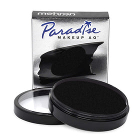Mehron Paradise black front packaging showing professional water-activated paint benefit