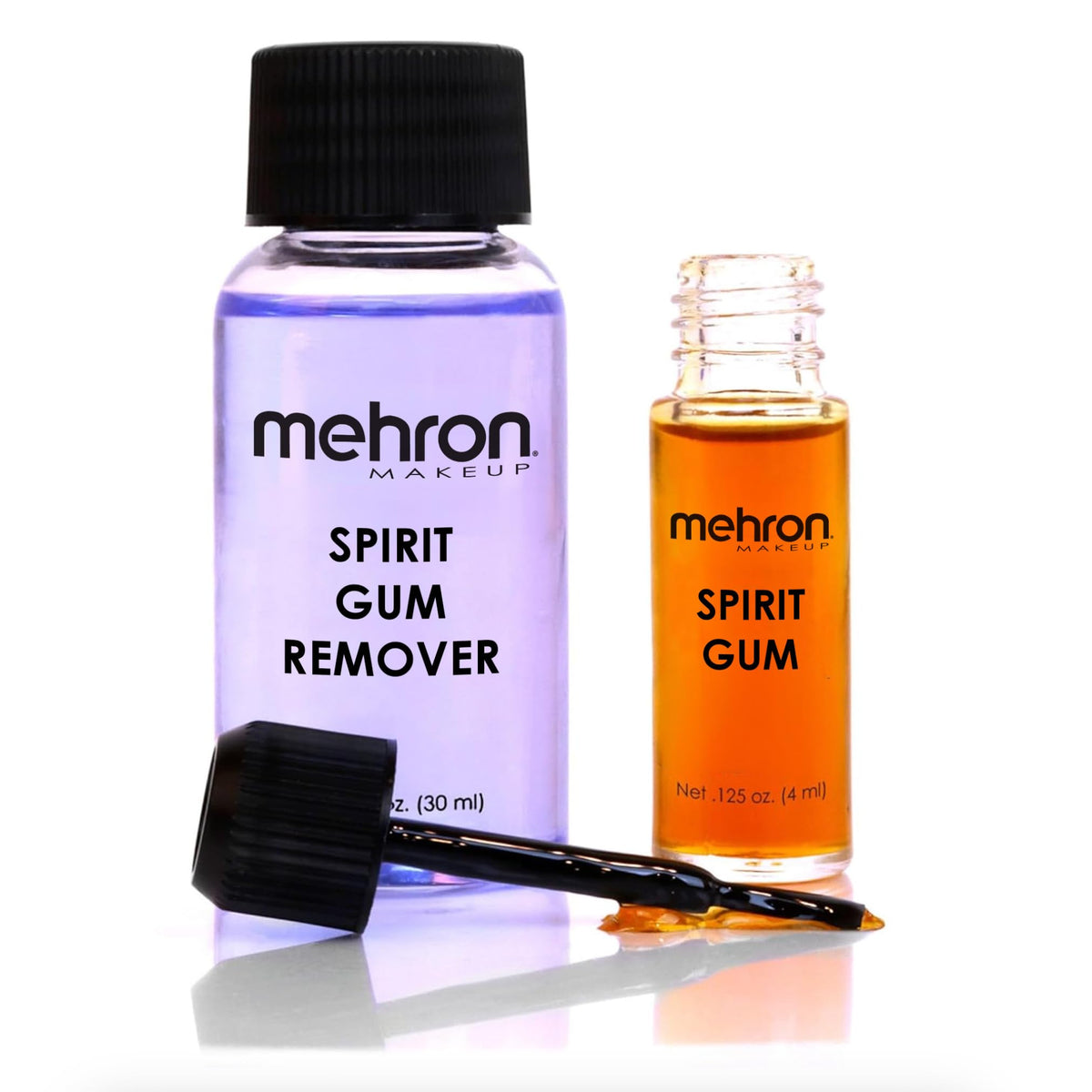 Mehron kit front packaging showing Spirit Gum and Remover for reliable adhesion