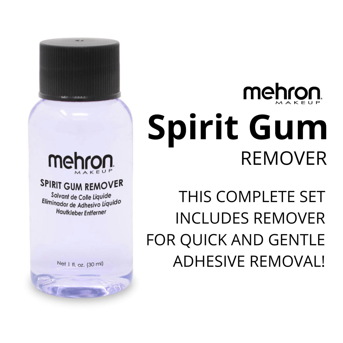 Mehron Spirit Gum holding a prosthetic on an actor illustrating secure long wear