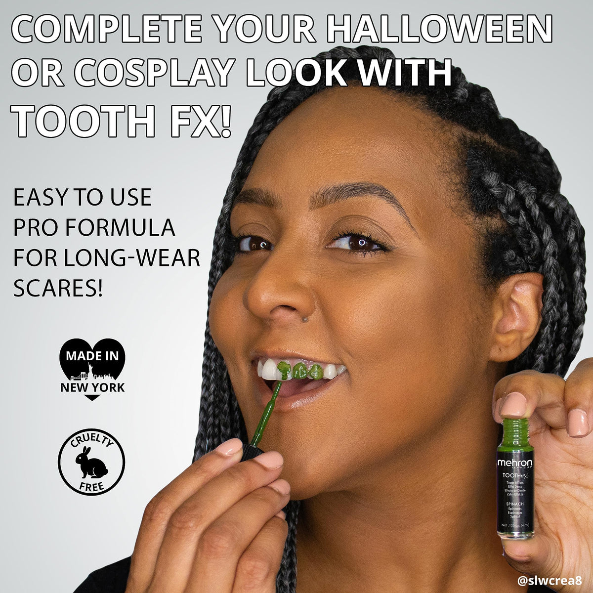 Mehron Tooth FX Black swatches next to other Tooth FX colors for mixing options